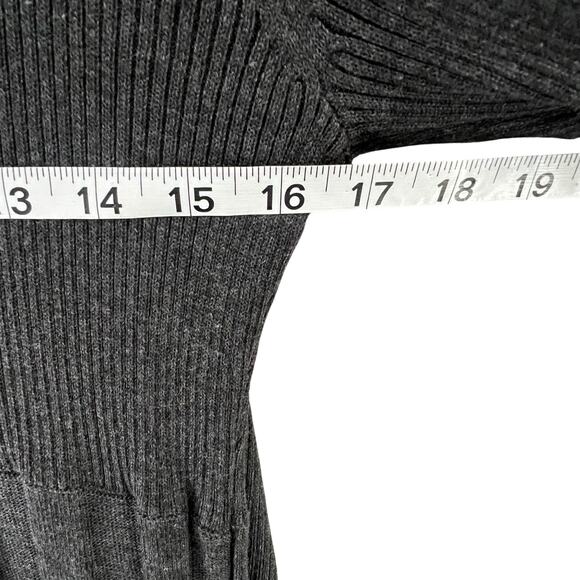 Dana Buchman Sweater Dress With Scarf XL Gray Ribbed Fit Flare Timeless Career - Picture 6 of 14